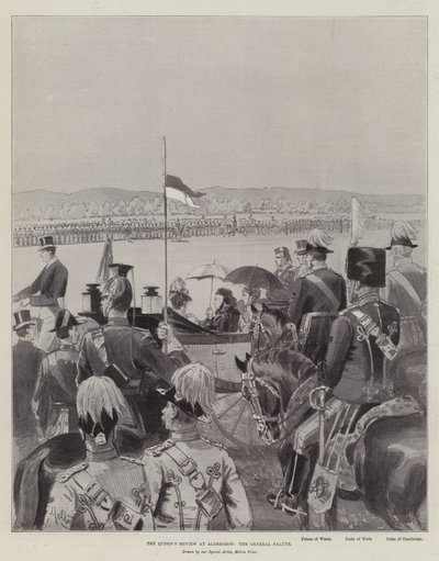 La Revisión de la Reina en Aldershot, el Saludo General de Melton Prior